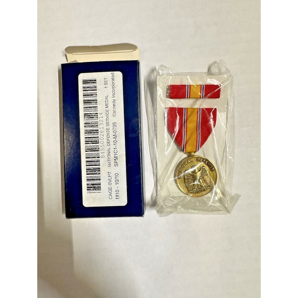 NATIONAL DEFENSE SERVICE MEDAL & RIBBON SET MILITARY GI ISSUE W/ORG BOX NDSM NEW